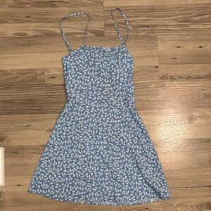 SHEIN Blue Floral Spaghetti Strap Mini Dress